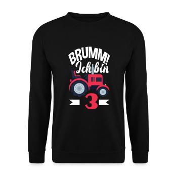 3. Geburtstag Traktor 3 Jahre Geburtstagsshirt - Unisex Pullover - Schwarz - Vorne - Alina (178cm) & Michal (187cm)