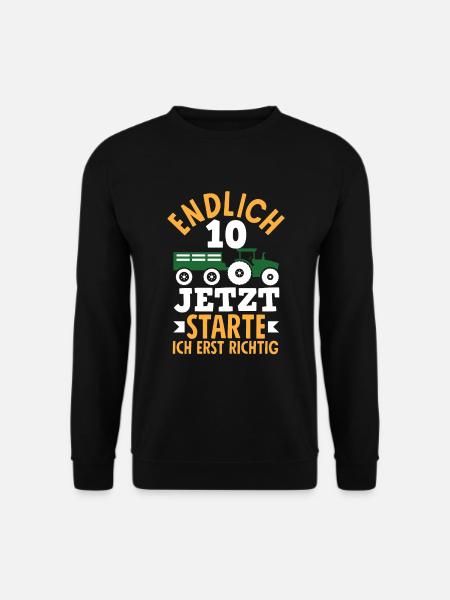 10. Geburtstag Traktor 10 Jahre Geburtstagsshirt - Unisex Pullover - Schwarz