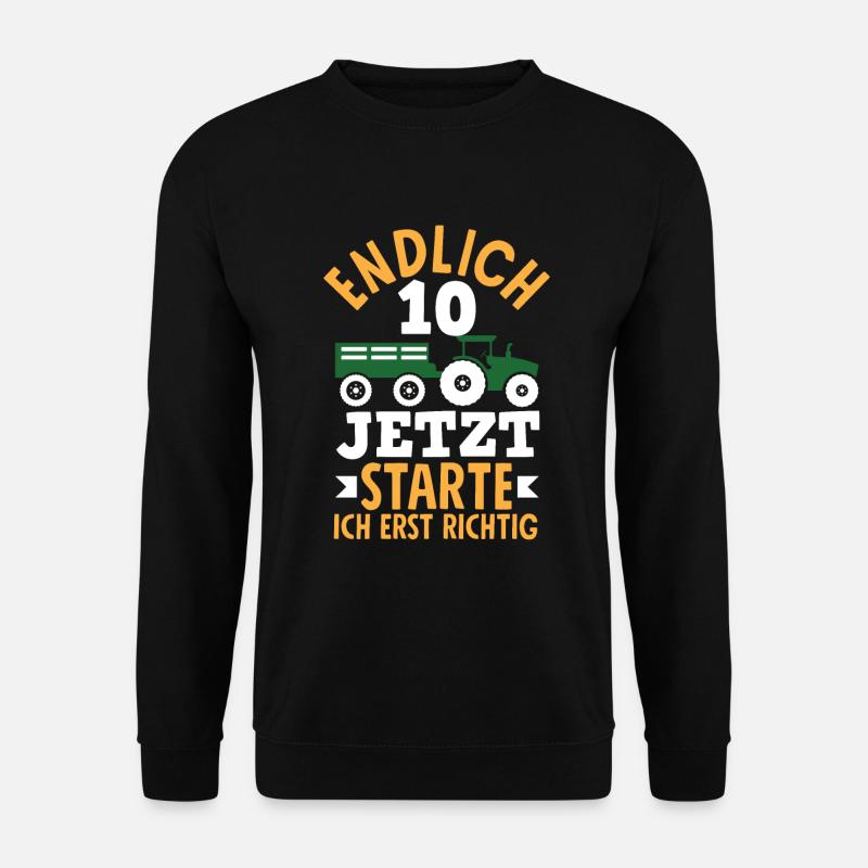 10. Geburtstag Traktor 10 Jahre Geburtstagsshirt - Unisex Pullover - Schwarz