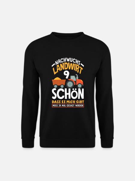 9. Geburtstag Traktor Nachwuchs Landwirt 9 Jahre - Unisex Pullover - Schwarz