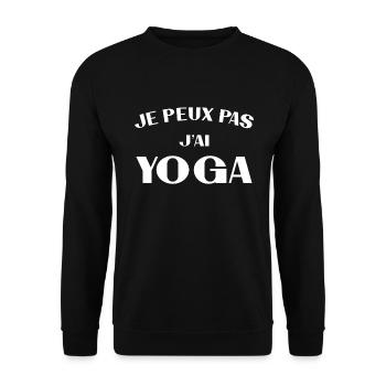 Ich kann nicht, ich habe Yoga - Unisex Pullover - Schwarz - Vorne - Alina (178cm) & Michal (187cm)