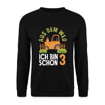 3. Geburtstag Traktor 3 Jahre Geburtstagsshirt - Unisex Pullover - Schwarz - Vorne - Alina (178cm) & Michal (187cm)