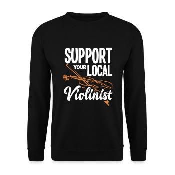 Violon Violon Violoniste Joueur de violon - Sweat-shirt Unisexe - noir - Devant - Alina (178cm) & Michal (187cm)