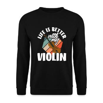 Violin Violin Violinist Violin Player - Unisex Sweatshirt - black - Front - Alina (178cm) & Michal (187cm)