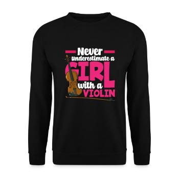 Violin Violin Violinist Violin Player - Unisex Sweatshirt - black - Front - Alina (178cm) & Michal (187cm)
