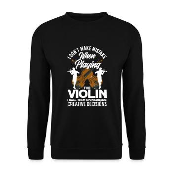 Geige Violine Geigenspieler Violinenspieler - Unisex Pullover - Schwarz - Vorne - Alina (178cm) & Michal (187cm)