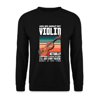 Geige Violine Geigenspieler Violinenspieler - Unisex Pullover - Schwarz - Vorne - Alina (178cm) & Michal (187cm)