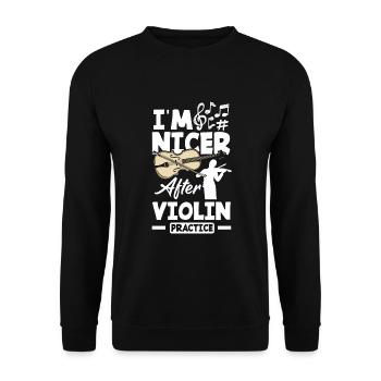 Violin Violin Violinist Violin Player - Unisex Sweatshirt - black - Front - Alina (178cm) & Michal (187cm)