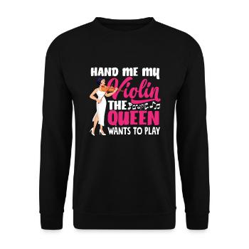 Geige Violine Geigenspieler Violinenspieler - Unisex Pullover - Schwarz - Vorne - Alina (178cm) & Michal (187cm)