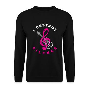 Violin Violin Violinist Violin Player - Unisex Sweatshirt - black - Front - Alina (178cm) & Michal (187cm)