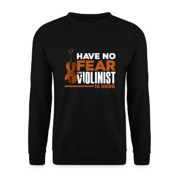 Geige Violine Geigenspieler Violinenspieler - Unisex Pullover - Schwarz - Vorne - Alina (178cm) & Michal (187cm)