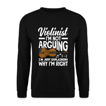 Geige Violine Geigenspieler Violinenspieler - Unisex Pullover - Schwarz - Vorne - Alina (178cm) & Michal (187cm)