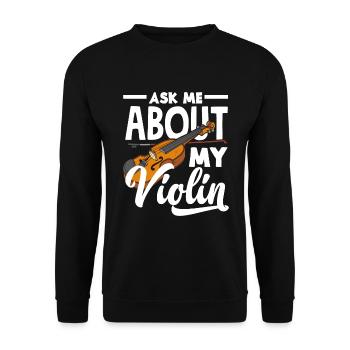 Geige Violine Geigenspieler Violinenspieler - Unisex Pullover - Schwarz - Vorne - Alina (178cm) & Michal (187cm)