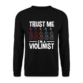 Violin Violin Violinist Violin Player - Unisex Sweatshirt - black - Front - Alina (178cm) & Michal (187cm)