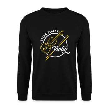 Geige Violine Geigenspieler Violinenspieler - Unisex Pullover - Schwarz - Vorne - Alina (178cm) & Michal (187cm)