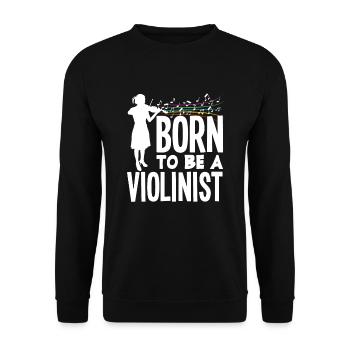 Geige Violine Geigenspieler Violinenspieler - Unisex Pullover - Schwarz - Vorne - Alina (178cm) & Michal (187cm)