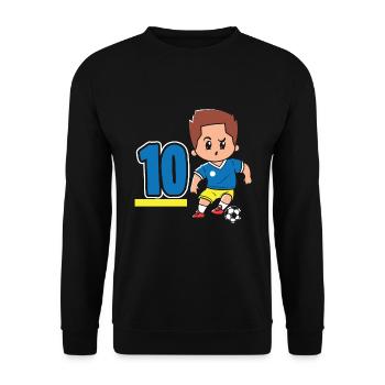 10e anniversaire 10 ans Football Joueur de football - Sweat-shirt Unisexe - noir - Devant - Alina (178cm) & Michal (187cm)