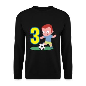 3rd Birthday 3 Years Soccer Soccer Player - Unisex Sweatshirt - black - Front - Alina (178cm) & Michal (187cm)