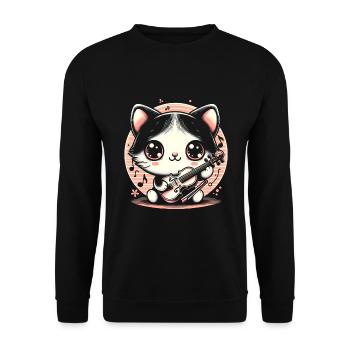 Violon chat - Sweat-shirt Unisexe - noir - Devant - Alina (178cm) & Michal (187cm)