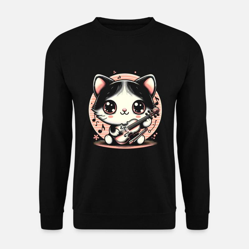 Cat Violin - Unisex Sweatshirt - black
