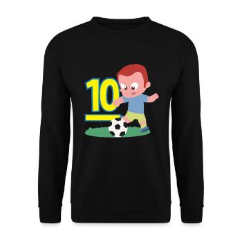 10e anniversaire 10 ans Football Joueur de football - Sweat-shirt Unisexe - noir - Devant - Alina (178cm) & Michal (187cm)