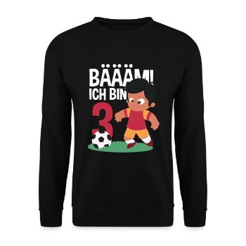 3rd Birthday 3 Years Soccer Soccer Player - Unisex Sweatshirt - black - Front - Alina (178cm) & Michal (187cm)