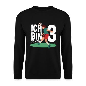 3rd Birthday 3 Years Soccer Soccer Player - Unisex Sweatshirt - black - Front - Alina (178cm) & Michal (187cm)