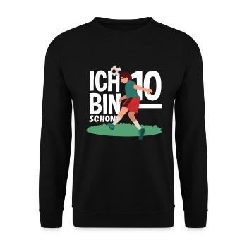 10e anniversaire 10 ans Football Joueur de football - Sweat-shirt Unisexe - noir - Devant - Alina (178cm) & Michal (187cm)