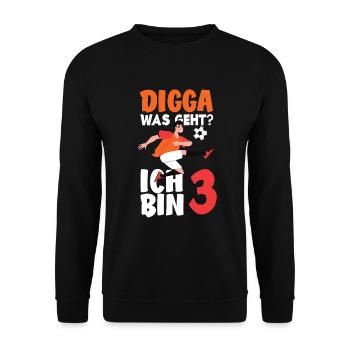 3rd Birthday 3 Years Soccer Soccer Player - Unisex Sweatshirt - black - Front - Alina (178cm) & Michal (187cm)