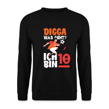 10e anniversaire 10 ans Football Joueur de football - Sweat-shirt Unisexe - noir - Devant - Alina (178cm) & Michal (187cm)