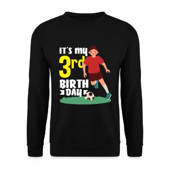 3rd Birthday 3 Years Soccer Soccer Player - Unisex Sweatshirt - black - Front - Alina (178cm) & Michal (187cm)