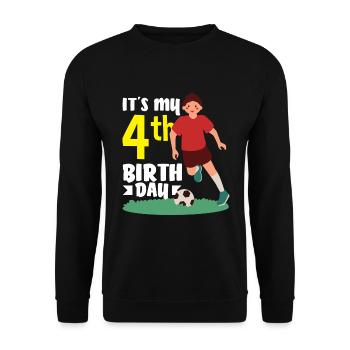 4e anniversaire 4 ans de football joueur de football - Sweat-shirt Unisexe - noir - Devant - Alina (178cm) & Michal (187cm)