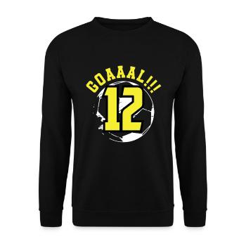 12th Birthday 12 Years Soccer Soccer Player - Unisex Sweatshirt - black - Front - Alina (178cm) & Michal (187cm)