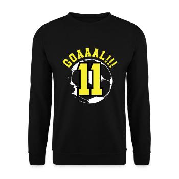 11e anniversaire 11 ans de football Joueur de football - Sweat-shirt Unisexe - noir - Devant - Alina (178cm) & Michal (187cm)