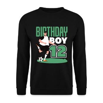 12th Birthday 12 Years Soccer Soccer Player - Unisex Sweatshirt - black - Front - Alina (178cm) & Michal (187cm)