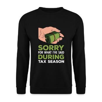 Steuerzahler Finanzamt Steuer zahlen - Unisex Pullover - Schwarz - Vorne - Alina (178cm) & Michal (187cm)