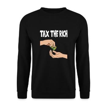 Steuerzahler Finanzamt Steuer zahlen - Unisex Pullover - Schwarz - Vorne - Alina (178cm) & Michal (187cm)