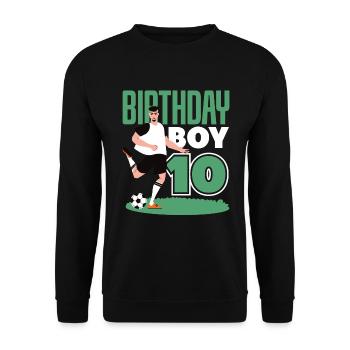 10e anniversaire 10 ans Football Joueur de football - Sweat-shirt Unisexe - noir - Devant - Alina (178cm) & Michal (187cm)