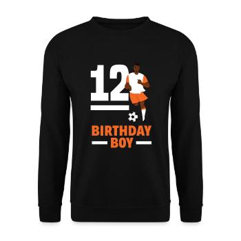 12th Birthday 12 Years Soccer Soccer Player - Unisex Sweatshirt - black - Front - Alina (178cm) & Michal (187cm)