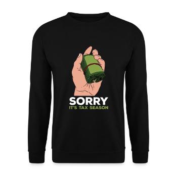 Steuerzahler Finanzamt Steuer zahlen - Unisex Pullover - Schwarz - Vorne - Alina (178cm) & Michal (187cm)