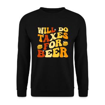 Steuerzahler Finanzamt Steuer zahlen - Unisex Pullover - Schwarz - Vorne - Alina (178cm) & Michal (187cm)