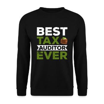 Steuerzahler Finanzamt Steuer zahlen - Unisex Pullover - Schwarz - Vorne - Alina (178cm) & Michal (187cm)