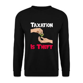 Steuerzahler Finanzamt Steuer zahlen - Unisex Pullover - Schwarz - Vorne - Alina (178cm) & Michal (187cm)