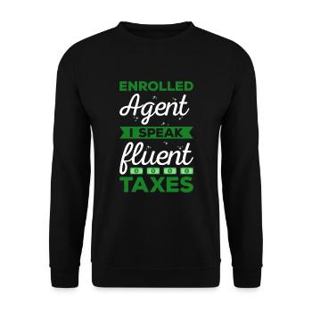 Steuerzahler Finanzamt Steuer zahlen - Unisex Pullover - Schwarz - Vorne - Alina (178cm) & Michal (187cm)