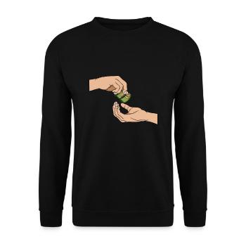 Steuerzahler Finanzamt Steuer zahlen - Unisex Pullover - Schwarz - Vorne - Alina (178cm) & Michal (187cm)