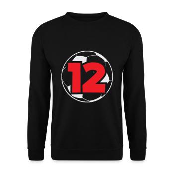 12th Birthday 12 Years Soccer Soccer Player - Unisex Sweatshirt - black - Front - Alina (178cm) & Michal (187cm)