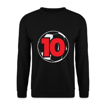 10e anniversaire 10 ans Football Joueur de football - Sweat-shirt Unisexe - noir - Devant - Alina (178cm) & Michal (187cm)