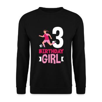 3rd Birthday 3 Years Soccer Soccer Player - Unisex Sweatshirt - black - Front - Alina (178cm) & Michal (187cm)