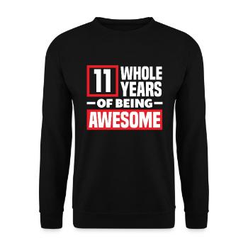 11th Birthday Children's Birthday Party - Unisex Sweatshirt - black - Front - Alina (178cm) & Michal (187cm)