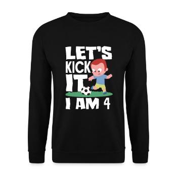 4e anniversaire 4 ans de football joueur de football - Sweat-shirt Unisexe - noir - Devant - Alina (178cm) & Michal (187cm)
